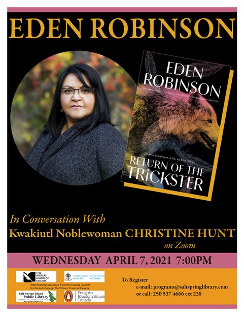 Zoom Author Conversations Eden Robinson Salt Spring Island Public Library